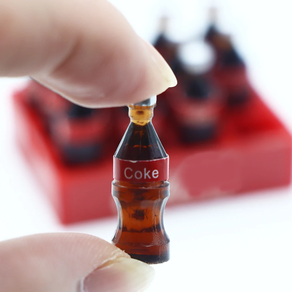 13Pcs/Set Dollhouse Miniature Mini Cola Bottles Drinks Tray Storage Box Model Kits Kitchen Food Play Scene Decoration Accessorie