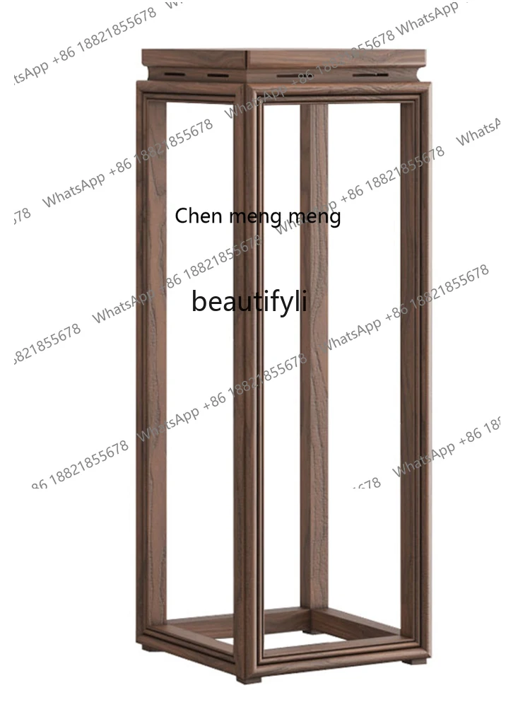 

X New Chinese-style simple solid wood flower stand, living room floor-to-ceiling flower table, ebony balcony shelf hanging type