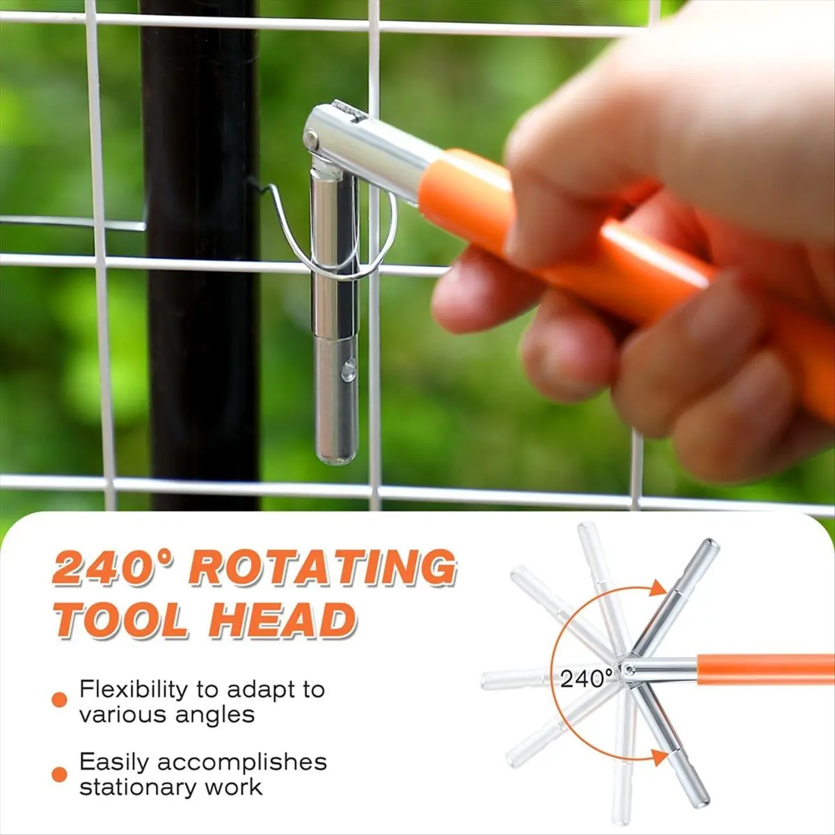 REST T Post Clips Tool & Wire Twist Tool Dual-Functionality, for Fence Stretcher, Fence Clips and Fence Wire Twisting Tool