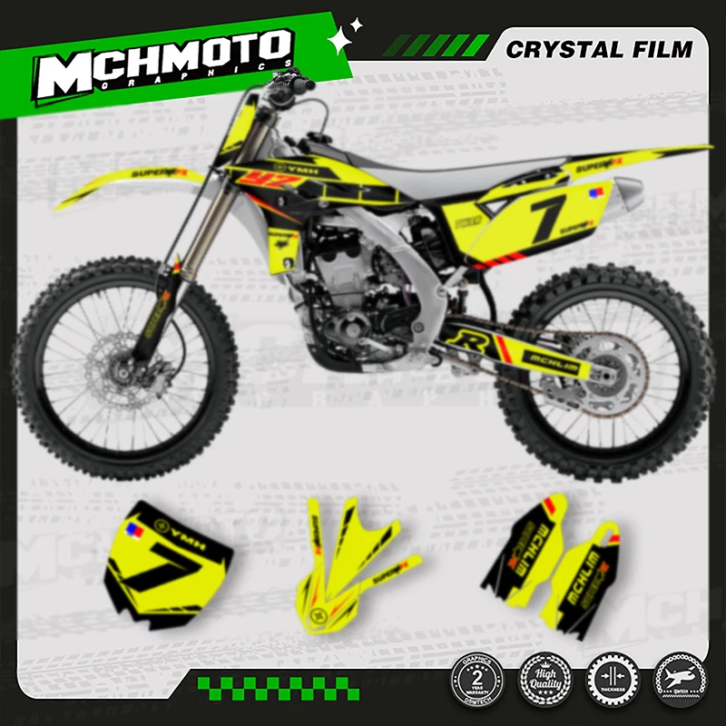 

MCHMFG Custom Team Motorcycle Graphics Decal Stickers Kits For YAMAHA YZ250F 2010 2011 2012 2013 YZF250 Number Name Custom