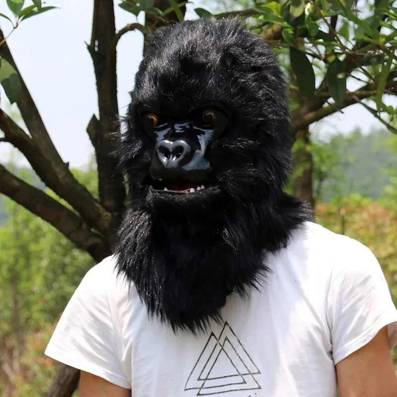 Imagem -03 - Animal Head Mask Party Masks Boca Pode Mover Traje de Rosto Inteiro Maquiagem Ball Dressing Prop Plush Cosplay Decoração Halloween