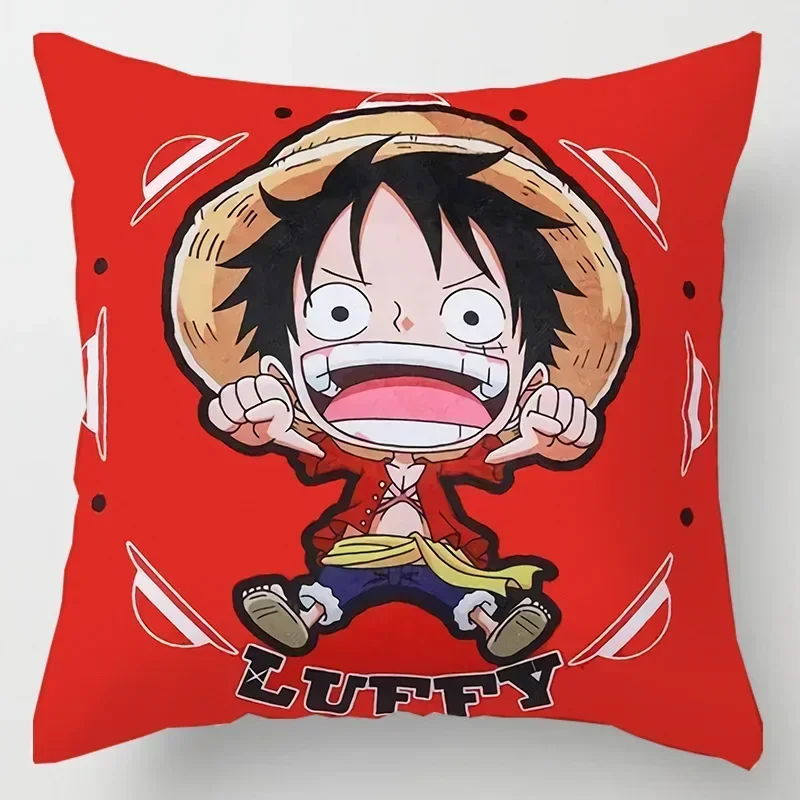 Hot Anime One Piece Ruffy Figur Spielzeug Cartoon Zoro Tony Chopper Gedruckt Kissen Abdeckung Geburtstag Party Dekoration Spielzeug Geschenk 45 cm