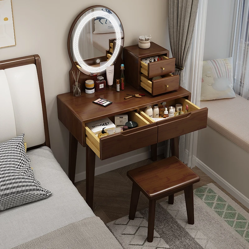 

Luxury Wooden Dressers Bedroom Women Makeup Dressers Living Rooms Space Saving Vanitty Tocador Furniture Decoration