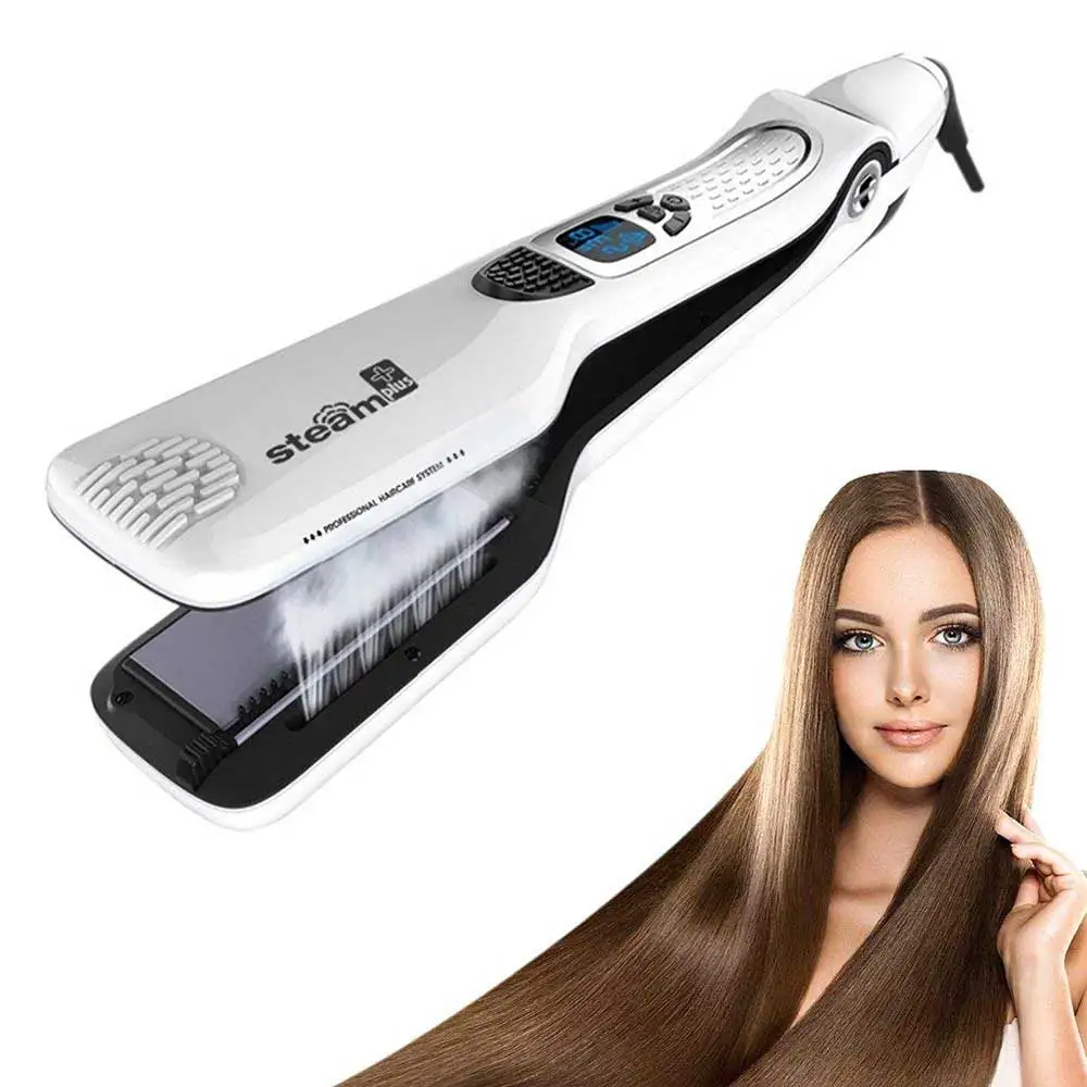 Tourmaline Ceramic Hair Straightener LCD Display Fast Heating Flat Iron Adjustable Temperature Straightening Iron