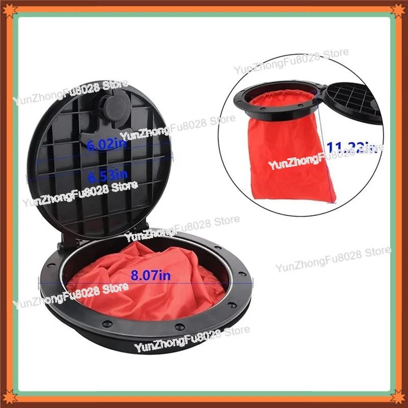 6Inch Deck Plate Kit Kayak Deck Hatch With Storage Bag For Boat Fishing Rigging Black