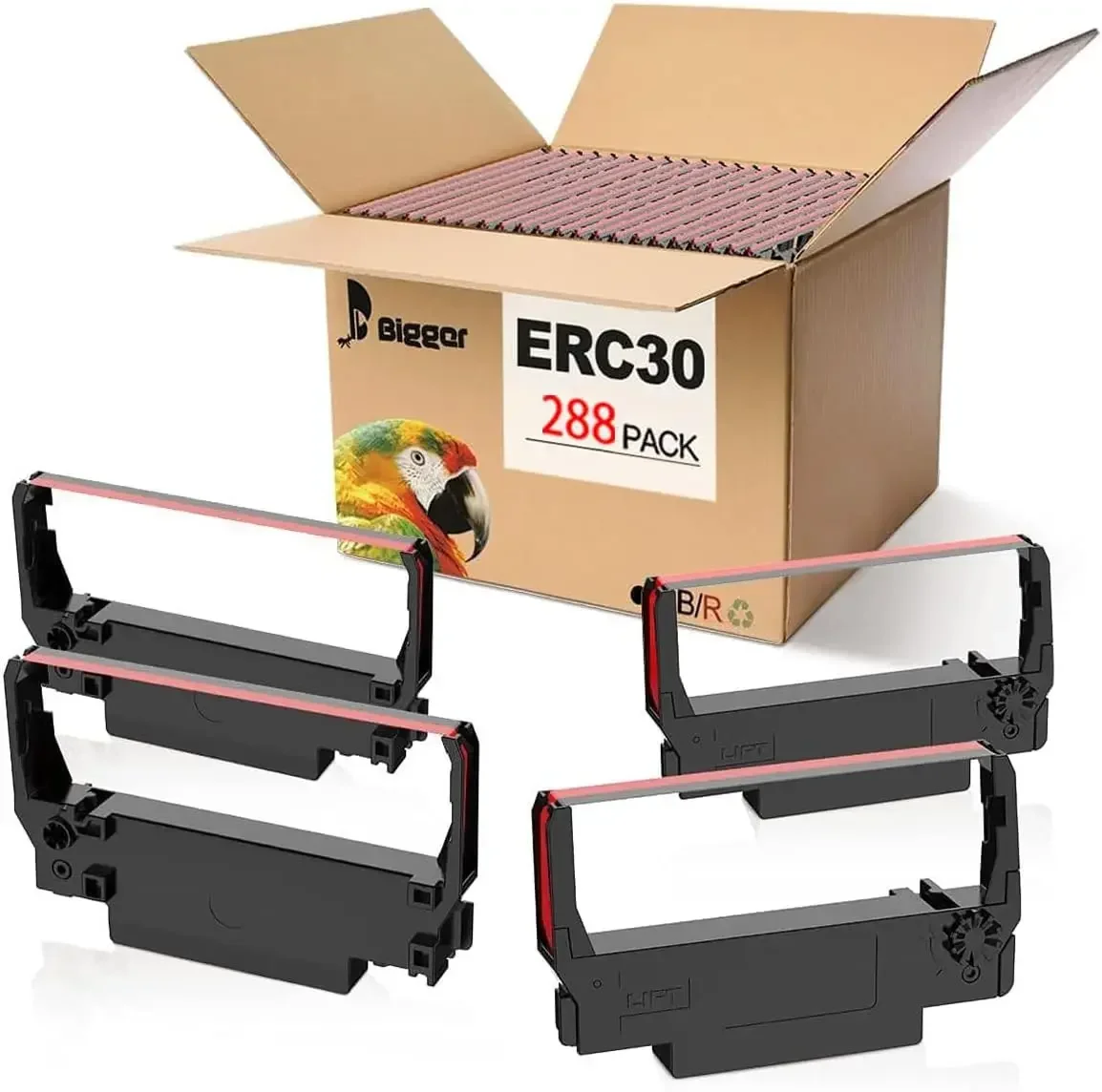 FAST FREE.Replacement for ERC-30, ERC 30 34 38 B/R Compatible Ribbon Used with ERC30 ERC34 ERC38 NK506 Printer