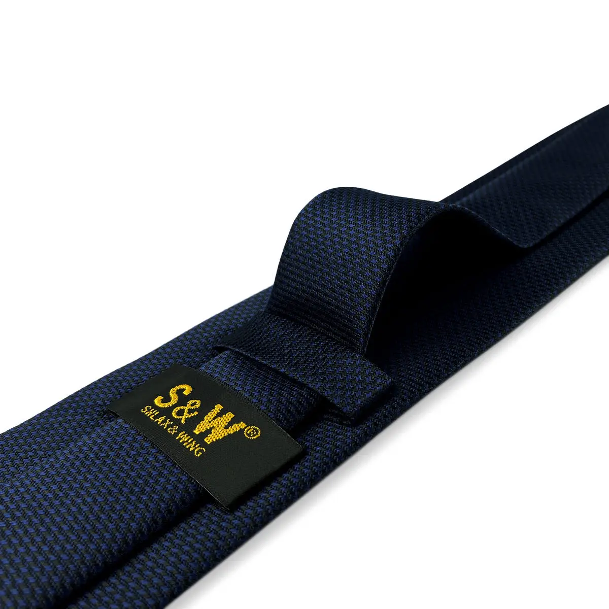 Ensemble cravate Extra longue pour homme, mouchoir en soie, fait à la main, couleur unie, bleu marine, pour mariage d\'affaires