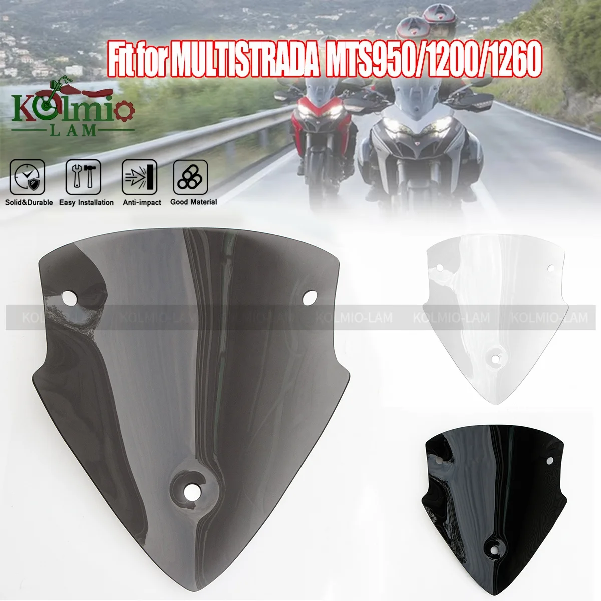 Fit For Ducati Multistrada 950 1200 1260 Motorcycle Windscreen Windshield MTS950 MTS1200 MTS1260 Visor Deflector 2015 - 2021