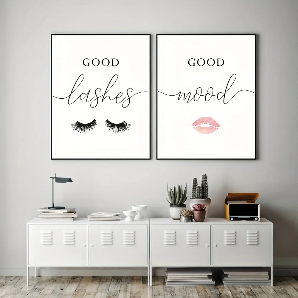 3pcs Eyelashes Makeup Vanity Lashes Wall Art Posters And Prints Living Room Girl's Bedroom Decorative Canvas Paintings
