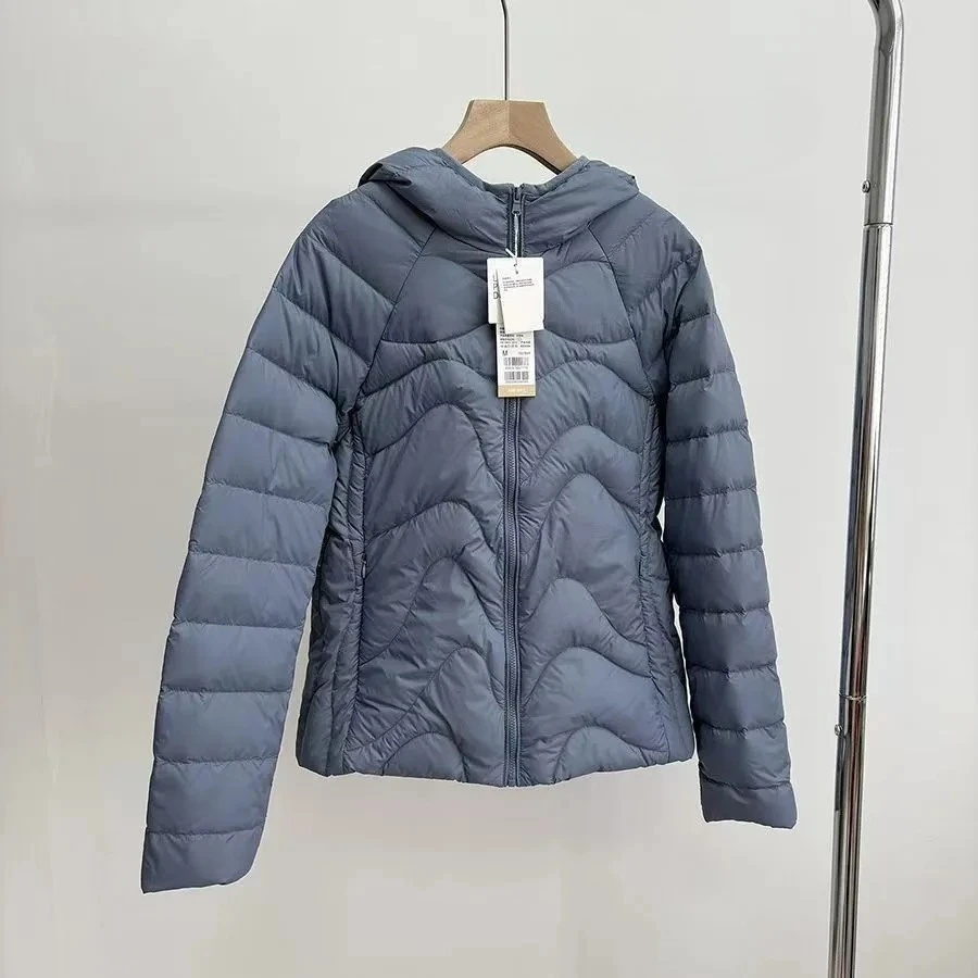 Weiße Entendaunen, lässige Oberbekleidung, leichte kurze Daunenjacke mit Kapuze, 2025, Herbst-Winter, neuer Stil, modisch, vielseitig