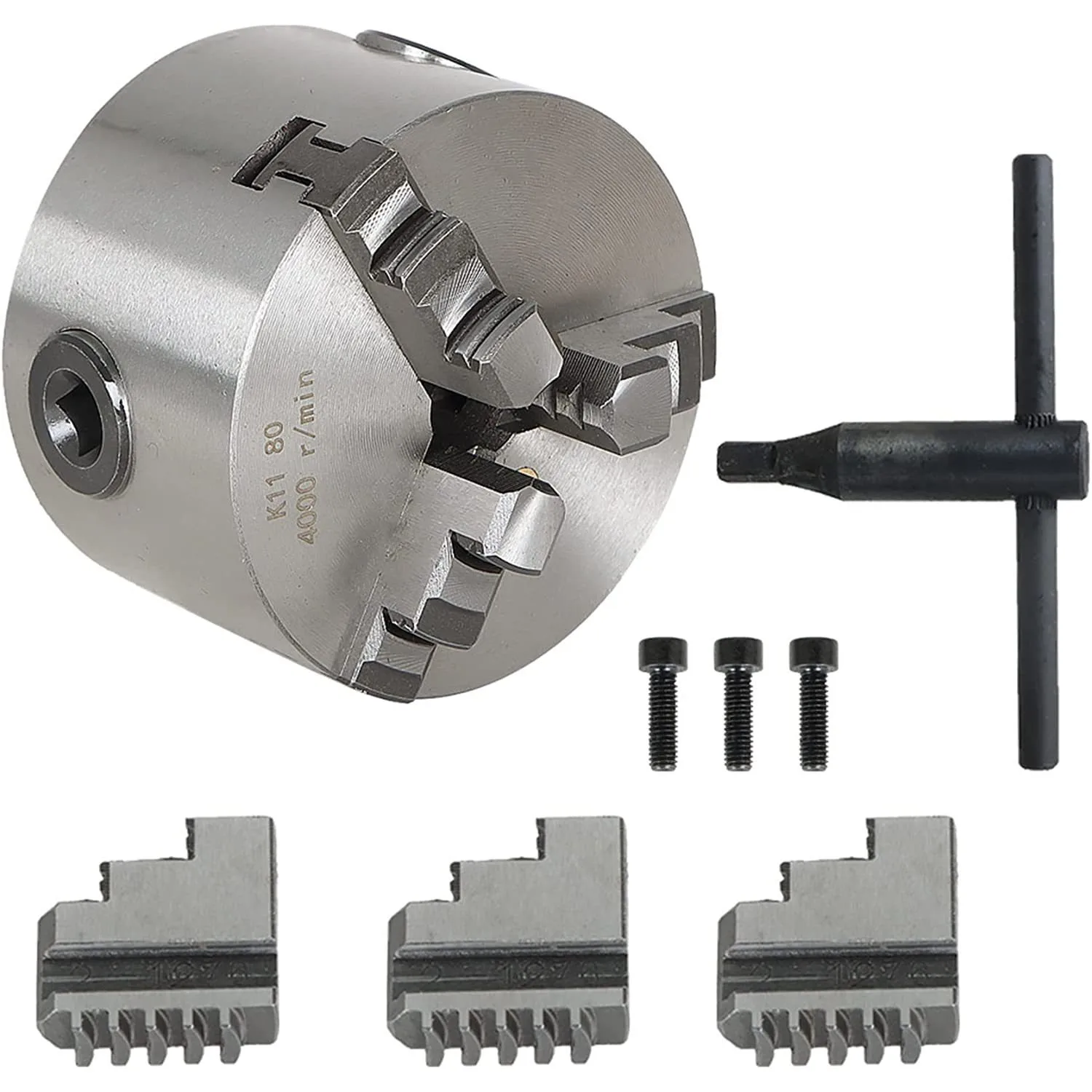 Manual Torno Chuck com Máquina de Torneamento 3-mandíbula Torno Chuck Auto-centrando Metal Novas Ferramentas Acessórios K1180 1pc Mandíbulas