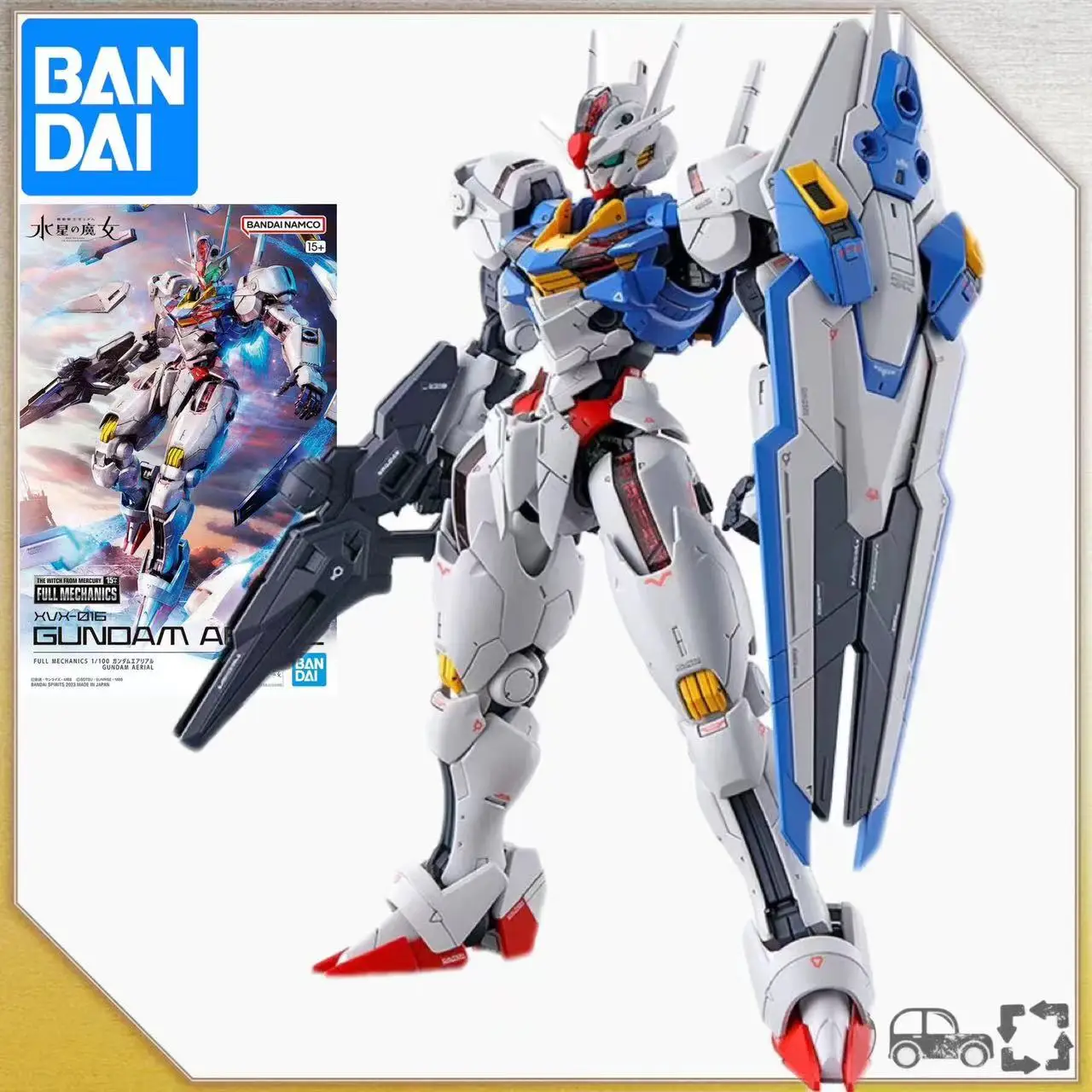 

Bandai Original GUNDAM AERIAL XVX-016 FM 1/100 Anime Action Figure Assembly Model Toys Collectible Model Ornaments Gifts For Kid