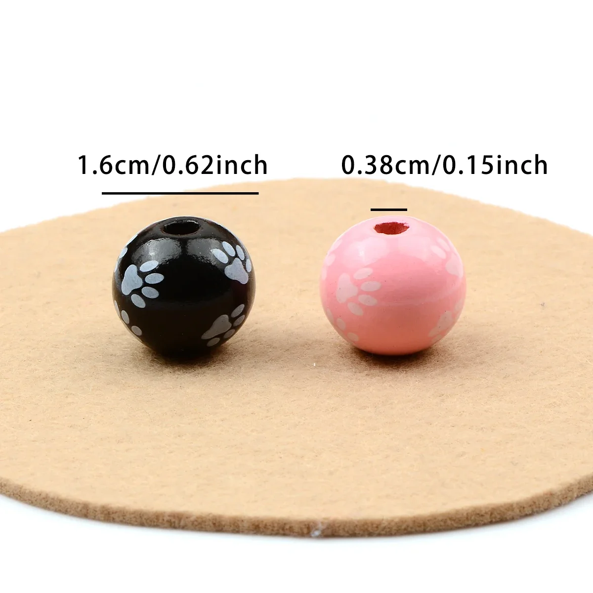 Dog Pattern Series Round Wooden Beads Charms Large Beads DIY Decorations Crafts Kid\'s Jewelry Materials Baby Toys Accessories