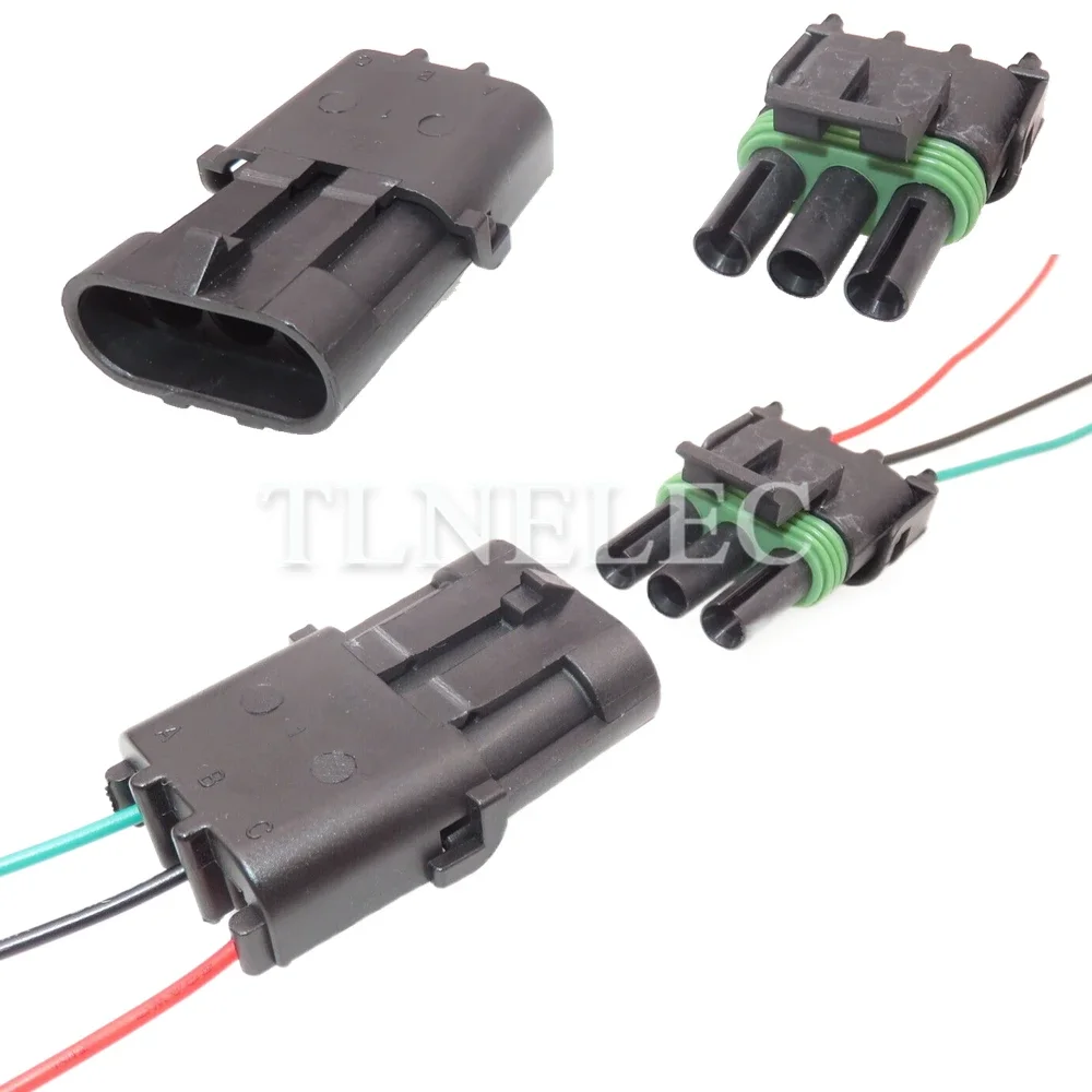 3 Pin Way Automobile Male Female Wiring Harness Connector with Wires Car Sealed Sockets 12015793 12010717