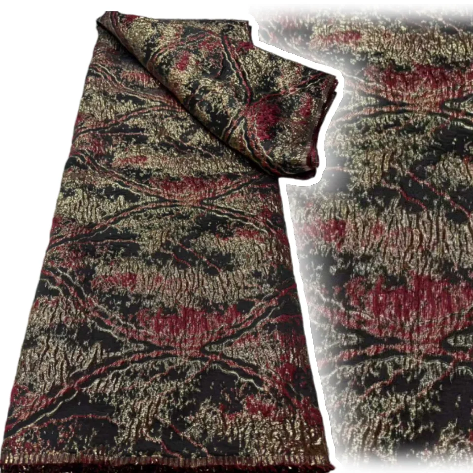 

Latest Nigerian Lace Fabric Damask Brocade Fabrics for Nigerian Woman Jacquard Lace Fabric for Sewing Family Prom Dresses SZ1716