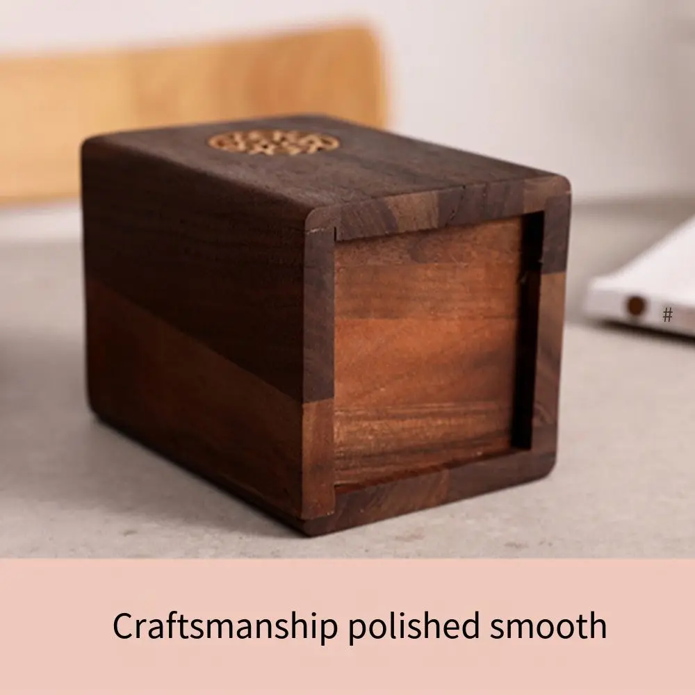 Desk Organizer Multiple Use Wooden Pen Holder Vintage Square Shape Wooden Pencil Box Durable Practical Pen Container Office