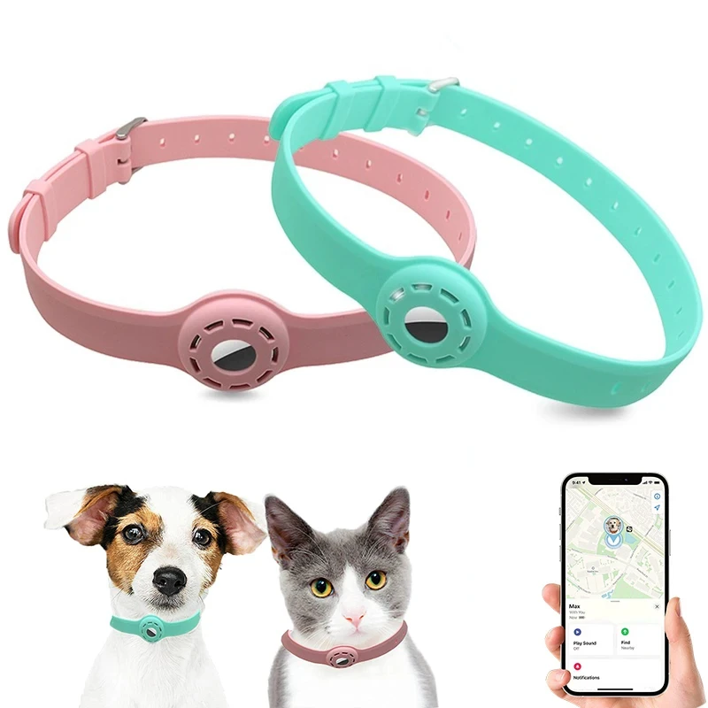 Nowa silikonowa obroża dla kota zapobiegająca zgubieniu dla Apple Airtag Tracker ochronny zapobiegająca zgubieniu obroża pozycjonująca regulowana obroża dla zwierząt