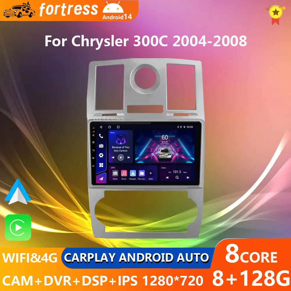 

Car Radio Android 13 Carplay For CHRYSLER 300C 2004 - 2011 GPS Navigation Android Auto Stereo BT Wifi Video Bluetooth