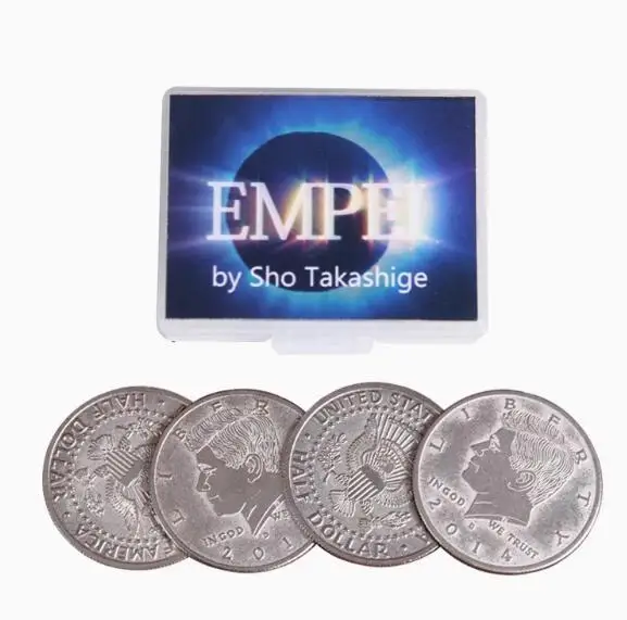 Sho Takashige EMPEI 3 Fly Coin Illusions Gimmick Prediction Coin Magic Props Stage Magia Fun Magician Close up Magic Tricks Game