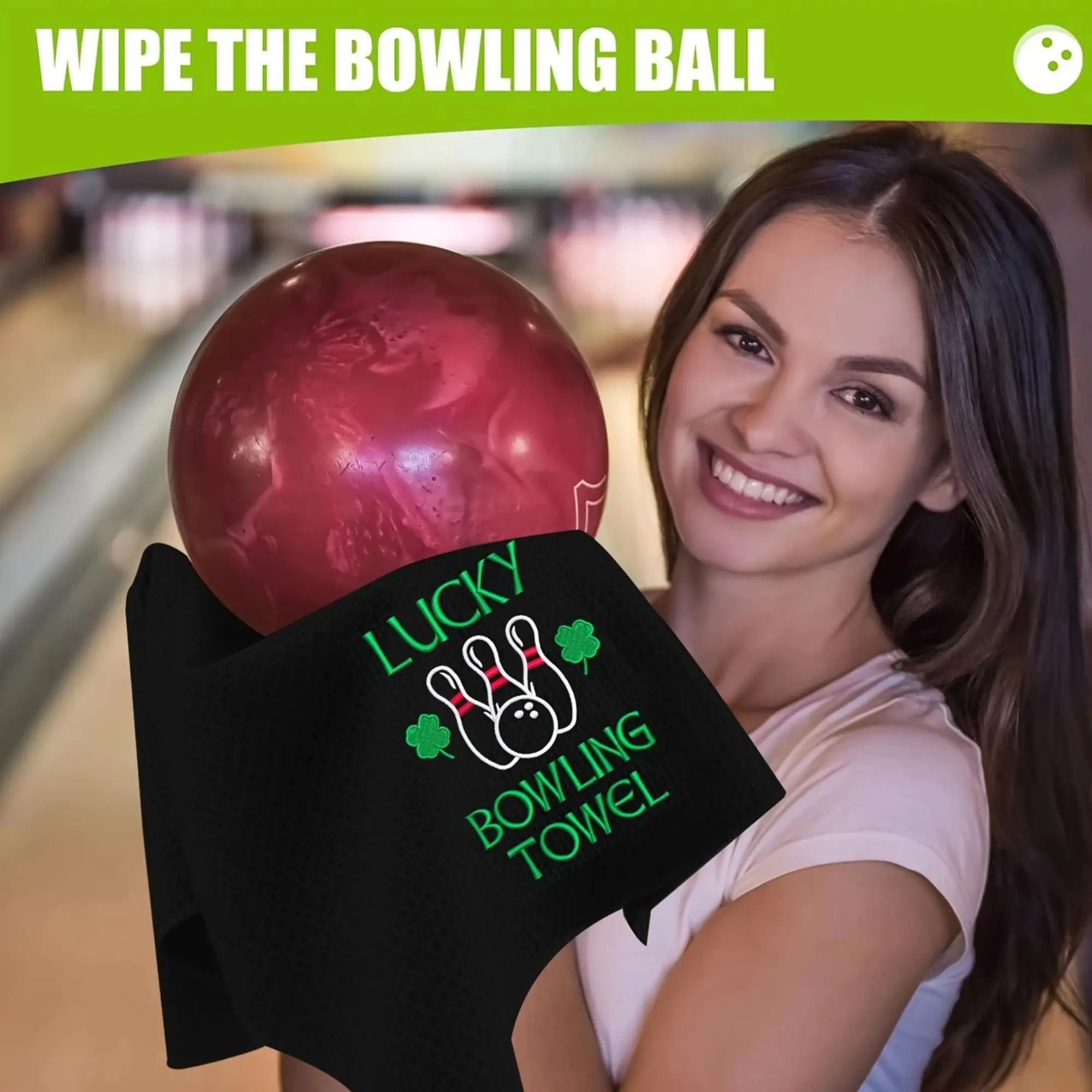 Lucky Bowling Golf Towel - Premium Polyester-Nylon Blend, Large Size 16''X24'', Super Absorbent&Quick-Dry for Quick Cleaning