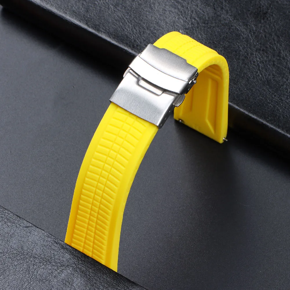 20/22/24mm Quick Release Soft Silicone WatchBand Rubber Waterproof Replacement for Samsung Galaxy for Seiko Strap of Rolex Watch