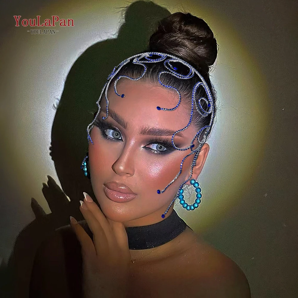 

YouLaPan Metal Chain Hair Hoop Bridal Wedding Rhinestone Hair Accessories Fashion Woman Party Headwear Bridesmaid Gifts HP620