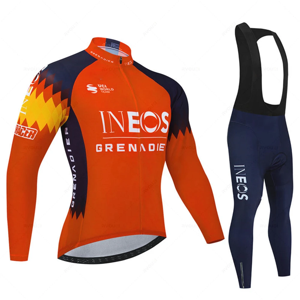 Ineos Team Men Spring Sport Cycling Jersey Autumn Mtb Bicycle Clothing Summer Long Sleeve Triathlon Mountain Bike Bib Pant Set