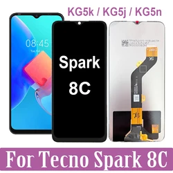 For Tecno Spark 8C LCD KG5k KG5j KG5n Display Touch Screen Digiziter Assembly For Spark8C LCD Replacement