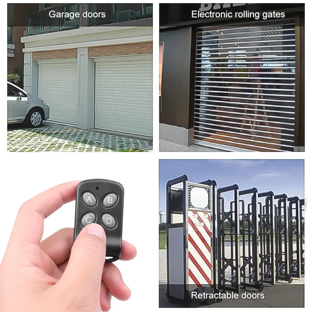 10/5PCS 433Mhz RF Garage Door Remote Control Duplicator 4 Keys Fixed Code Grabber Clone Gate Key Fob Command Hand Transmitter