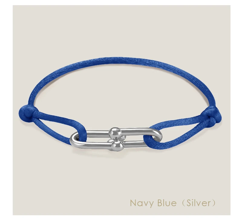 MOONLIGHT Classic Adjustable U-Shape Charm Bracelets for Women High Quality Silk Rope Bracelet Female Jewelry Gifts Wholesale