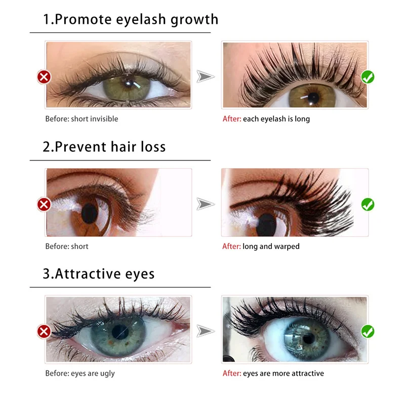 栄養まつげ強化セラム、まつげ成長セラム、天然成分、長く太いまつげ化粧品のボトル1本