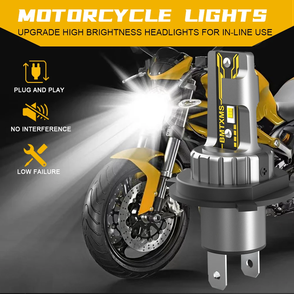 1Pc 10000LM Motorcycle Bike H4 HB2 9003 LED Hi Lo Headlight Light Bulb for Harley Davidson Honda xr 150 250 NS110R NC750 NTV 650