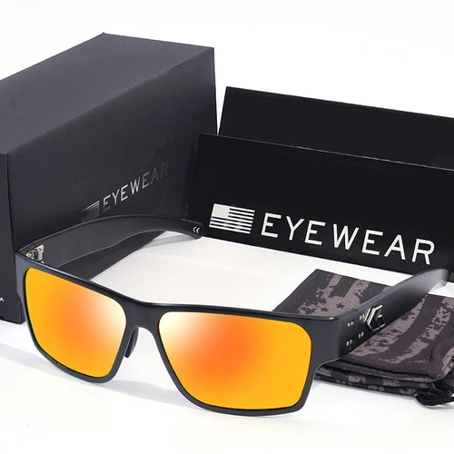 Gafas de sol polarizadas cuadradas para hombre y mujer, lentes de sol de aluminio y magnesio con diseño de marca para hombre, gafas DELTA para conductor