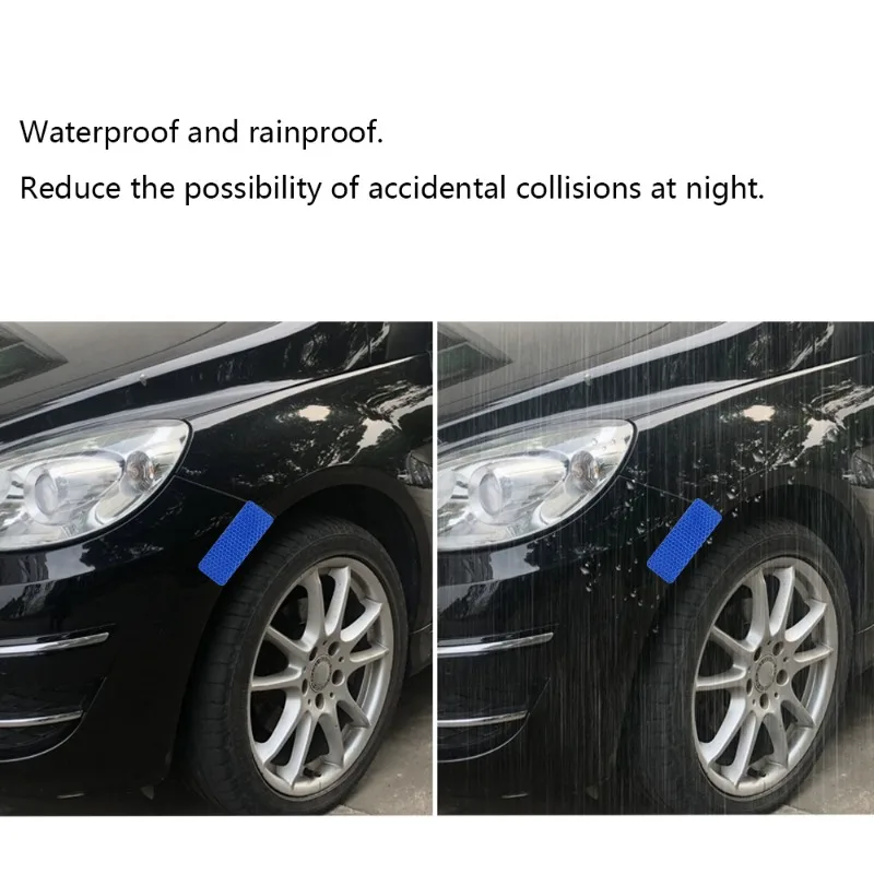 10PCS Waterproof Car Reflective Stickers Secure Reflective Warning Strips Rear Bumper Anti-Collision Decal Car Exterior Parts