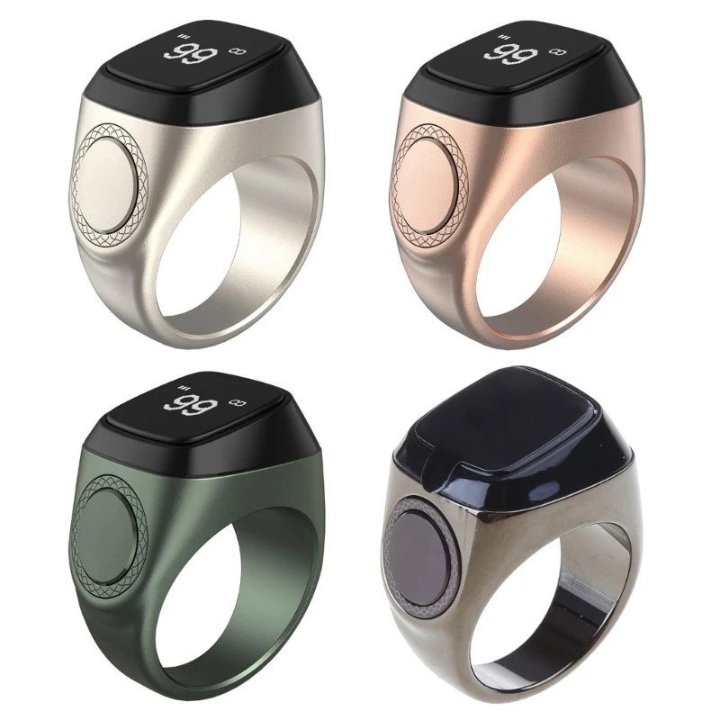 

ipiip Zikr 1Lite Counter for Muslims, M02 Wearable Ring Digital Tasbeeh Time-Reminder with Vibration Function