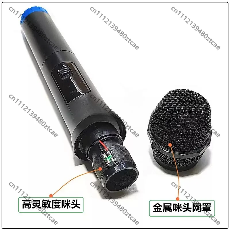 4 Wire Wireless Receiving Module with Dual Channel Wireless Mic, Replacement Circuit Board for Outdoor Portable Battery