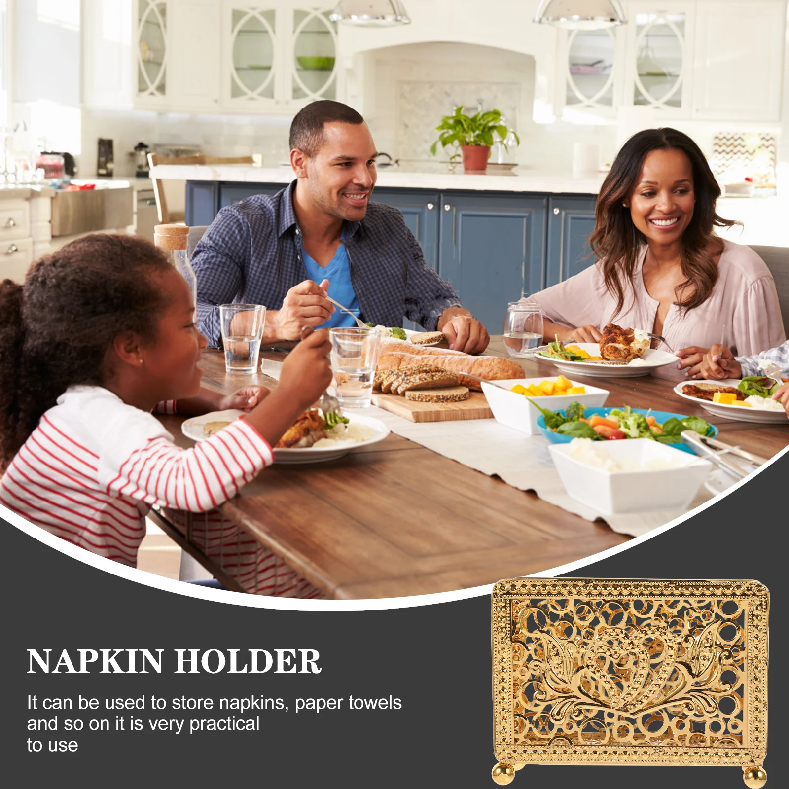 

Metal Napkin Holder Tabletop Stand Decorative Paper Tissue Dispenser For Kitchen Hotel Restaurant Bar Guest Bathroom Rustic