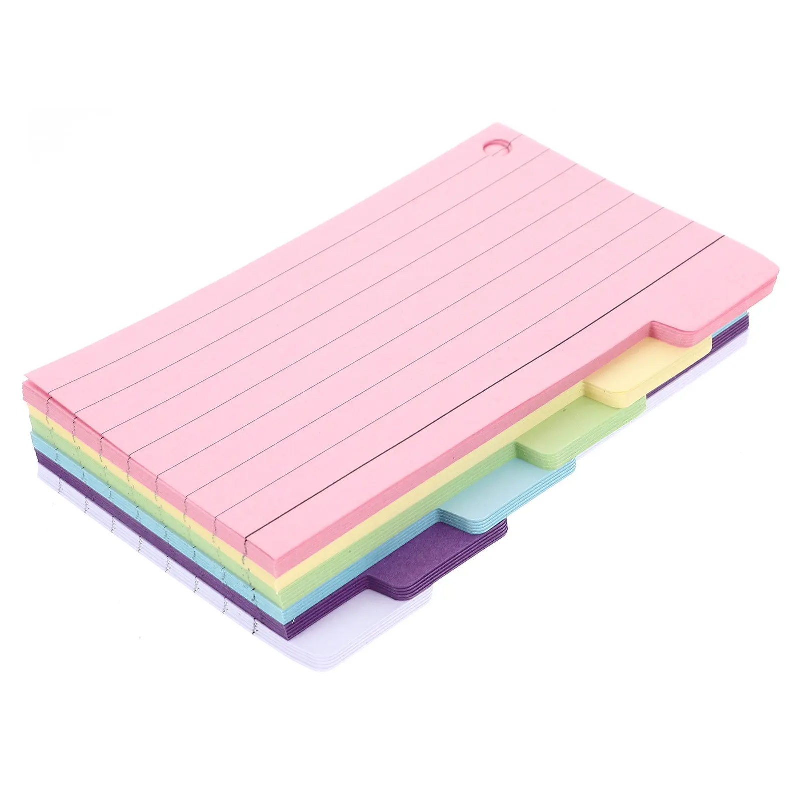 6Pcs Index Cards Memo Pads Lined Notecards Colored Thick Paper Note Taking Flash Cards Small Notebook Portable