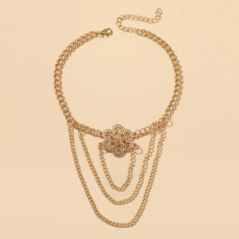 Fashion Jewelry Trendy Creative Multi-Layer Flower Arm Chain Niche Body Chain For Women Ladies Accessories