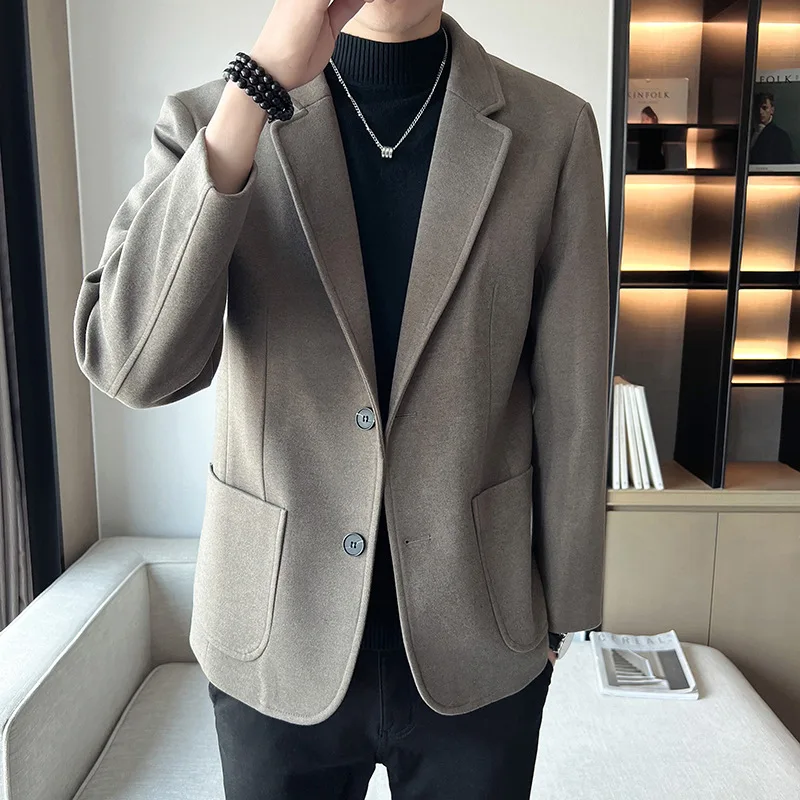 

L7474 Men's woolen casual jacket handsome suit