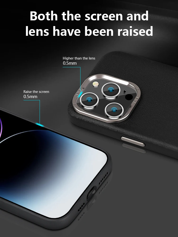 Luxury Leather Magnetic Phone Case For iPhone 15 15Pro 15ProMax For MagSafe Wireless Charge Shell For 14Pro 14ProMax Phone Cover