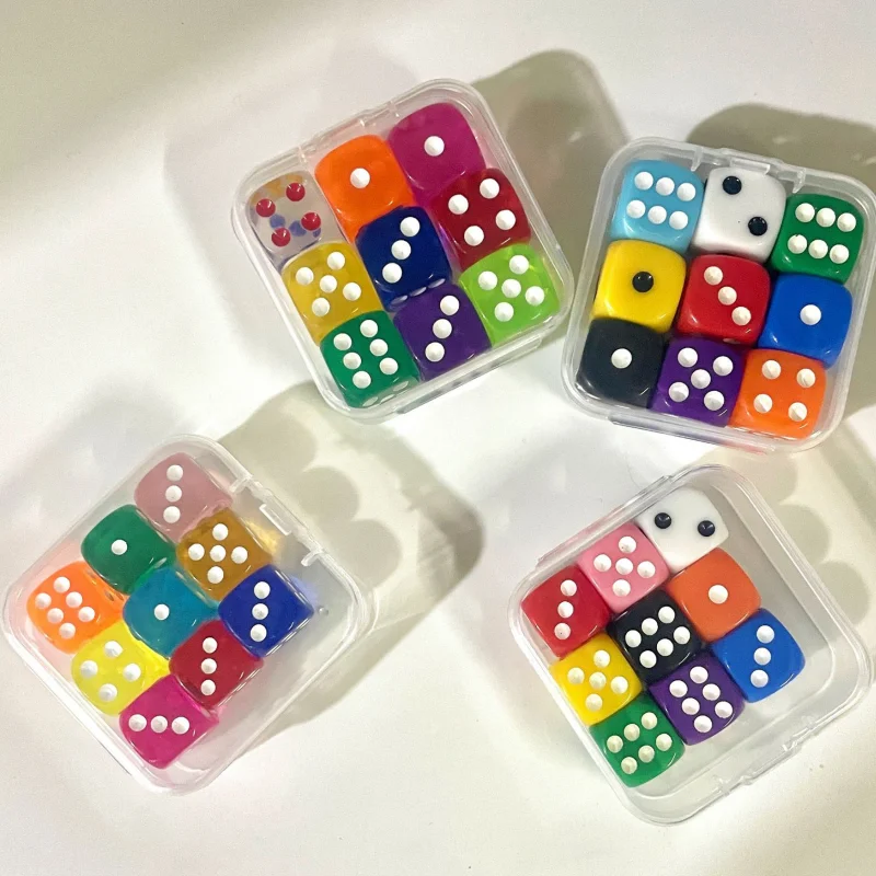 

Набор кубиков 16 мм: прозрачные акриловые кубики для карточных игр, цветные стопперы для напитков, кубики для игры в маджонг, для домашнего использования
