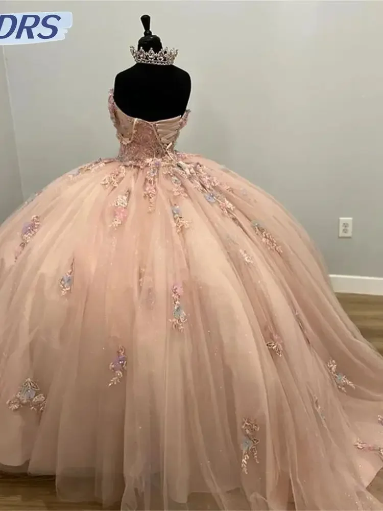 Angelsbridep-Vestido de Baile Rosa Romântico, 15 Anos, Vestidos Quinceanera, Vestido de Festa Princesa, 2022