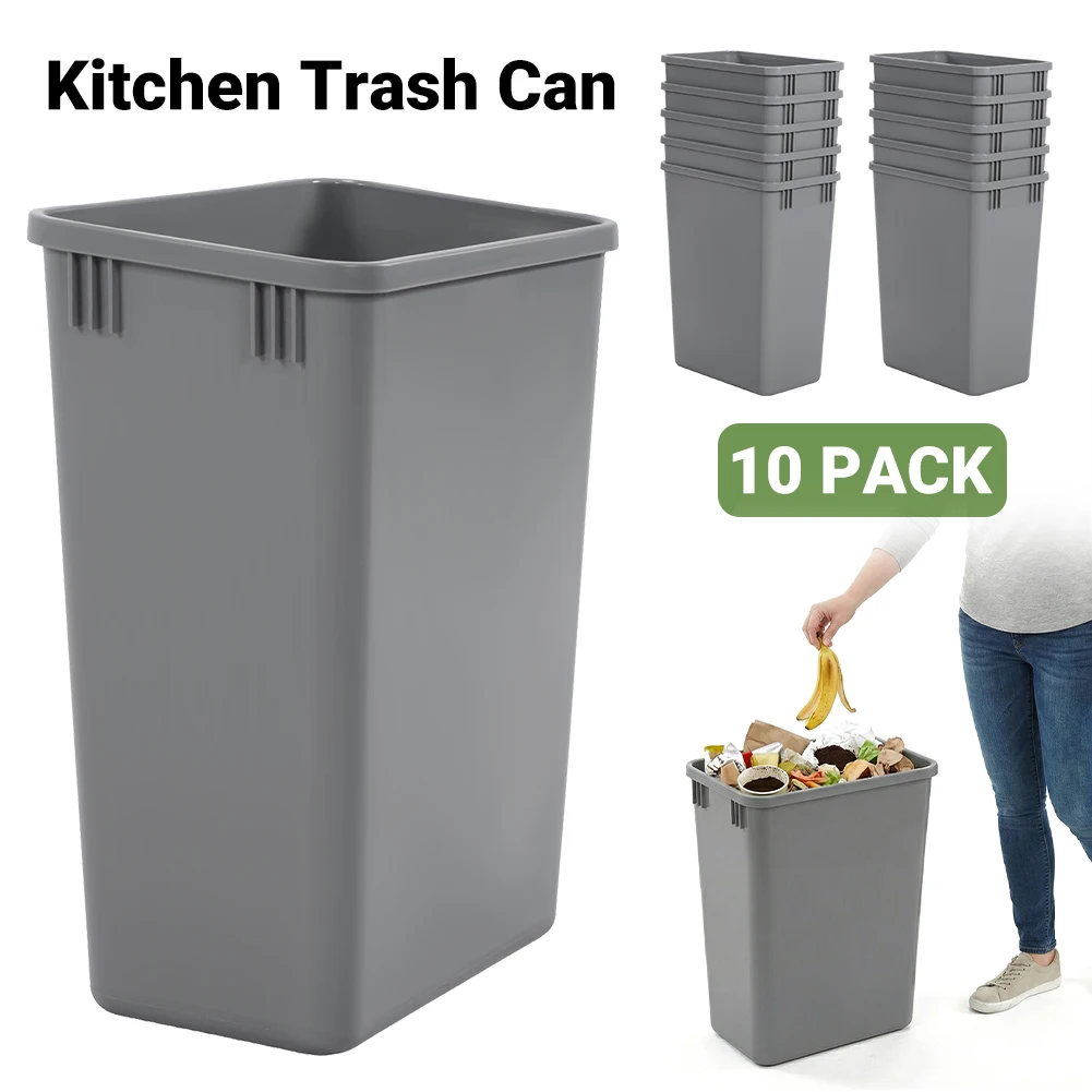 

10 Pack 35 QT Recycle Bin Easy To Clean Pull-Out Kitchen Garbage Bin 14x18x9inch for Bathroom Laundry Living Room Home Workspace