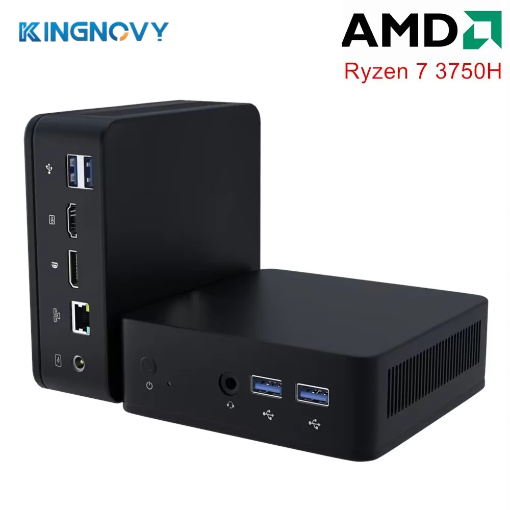 KingNovy  Cheap AMD Mini  PC Gaming Ryzen 5 3550H Ryzen 7 3750H  Windows 11 2xDDR4 NVMe Mini PC Dual 4K UHD HTPC WiFi5 BT4.2