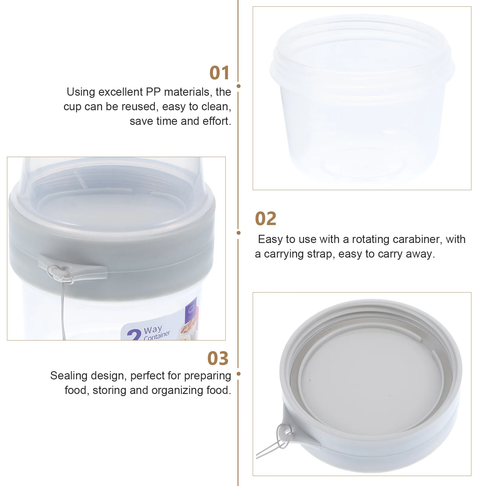 

Fresh-Keeping Cup Double Layer Sealing Food Container For Cereal Oatmeal Yogurt Fruit Storage Box Portable Breakfast