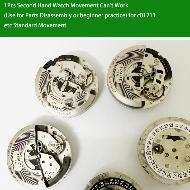 1Pcs Second Hand Watch Movement Can't Work (Use for Parts Disassembly or beginner practice) for c 01211etc Standard Movement