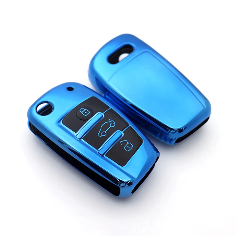 حافظة مفاتيح واقية من مادة البولي يوريثان الحراري ، حافظة واقية من قذيفة السيارة بدون مفتاح ، بدون مفتاح ، أودي A3 8L 8P A4 B6 B7 B8 A6 C5 C6 4F RS3 Q3 Q7 TT 8L 8V S3