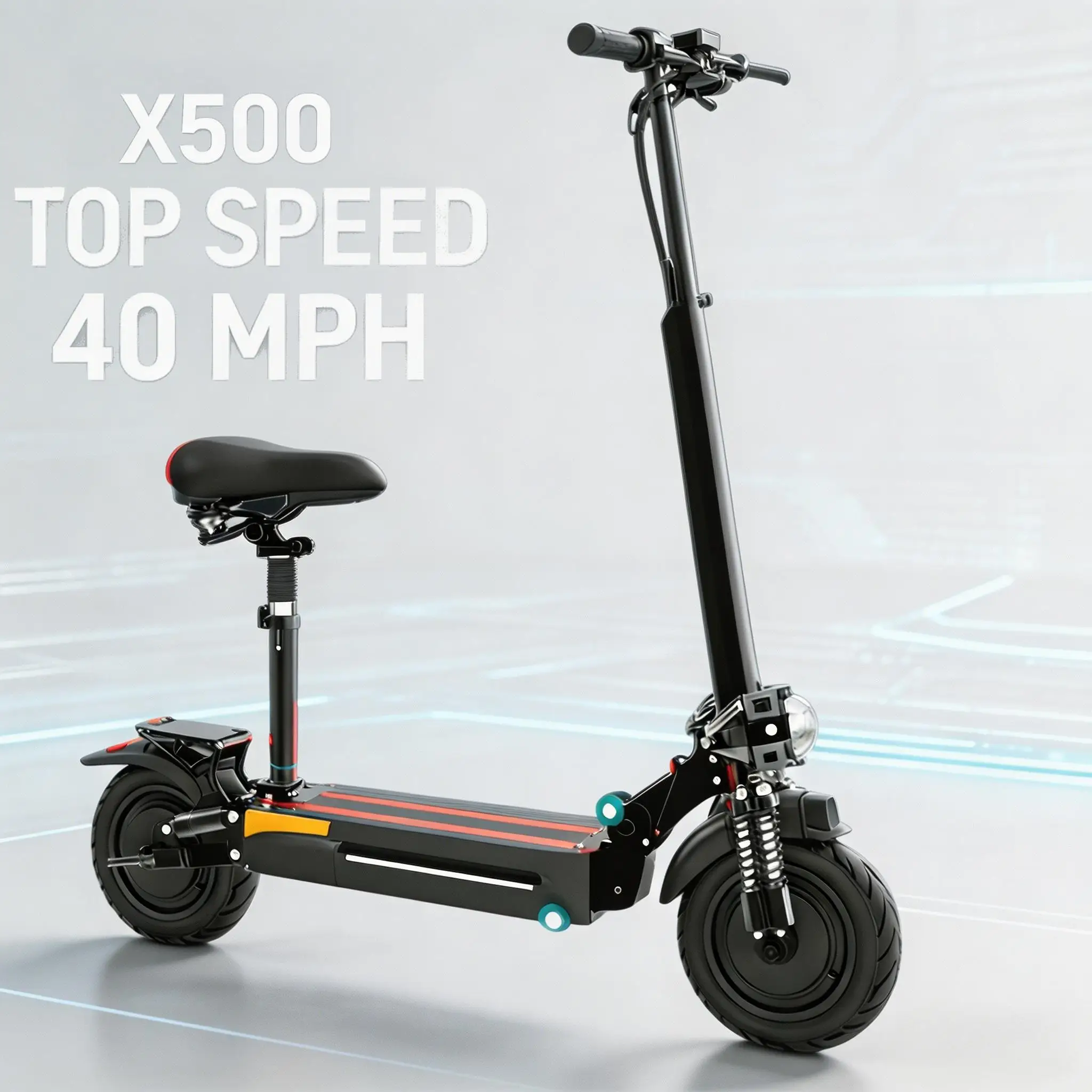 

X500 Foldable Electric Scooter for Adults, 2000W Dual Motor, 40 MPH Speed, 40 Miles Long Range, Adult Commuter E Scooter
