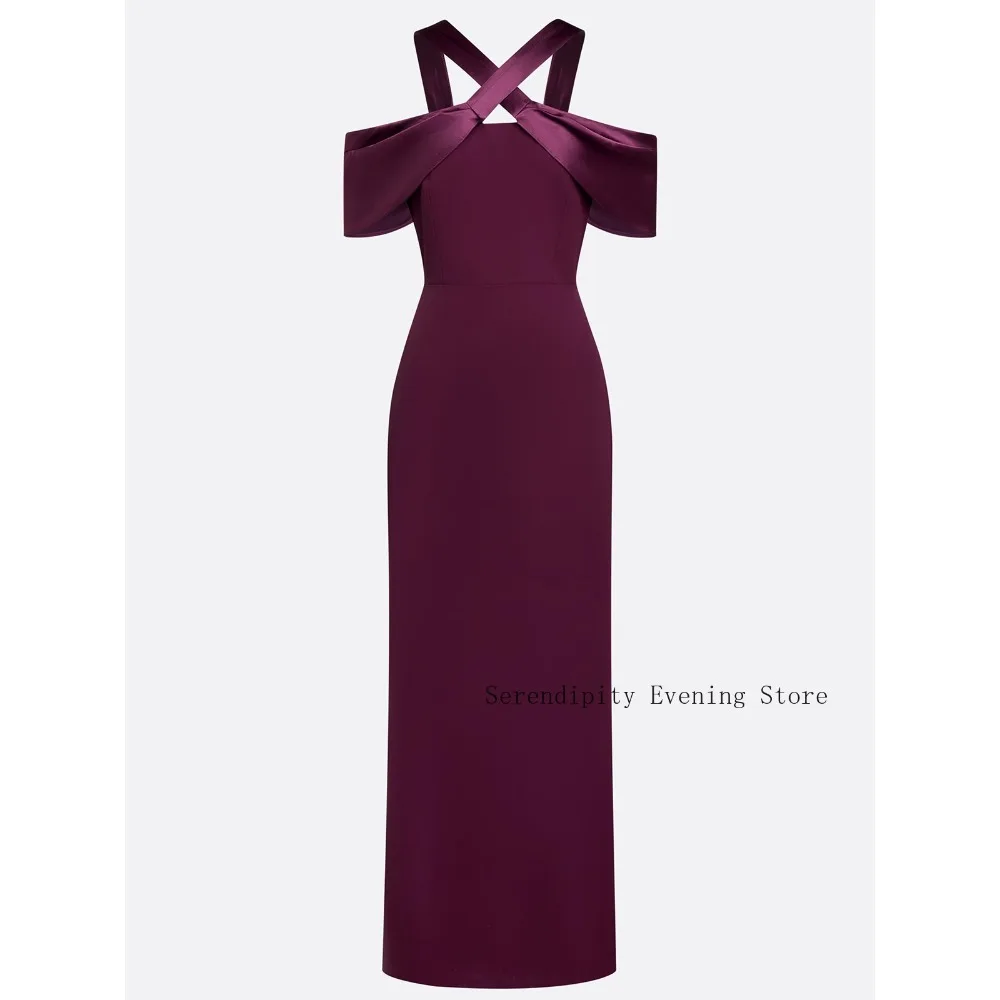 Customized Burgundy Mother of Birde Dresses 2026 for Women Wedding Cross Split Evening Dress Column Off Shoulder Prom Party Gown